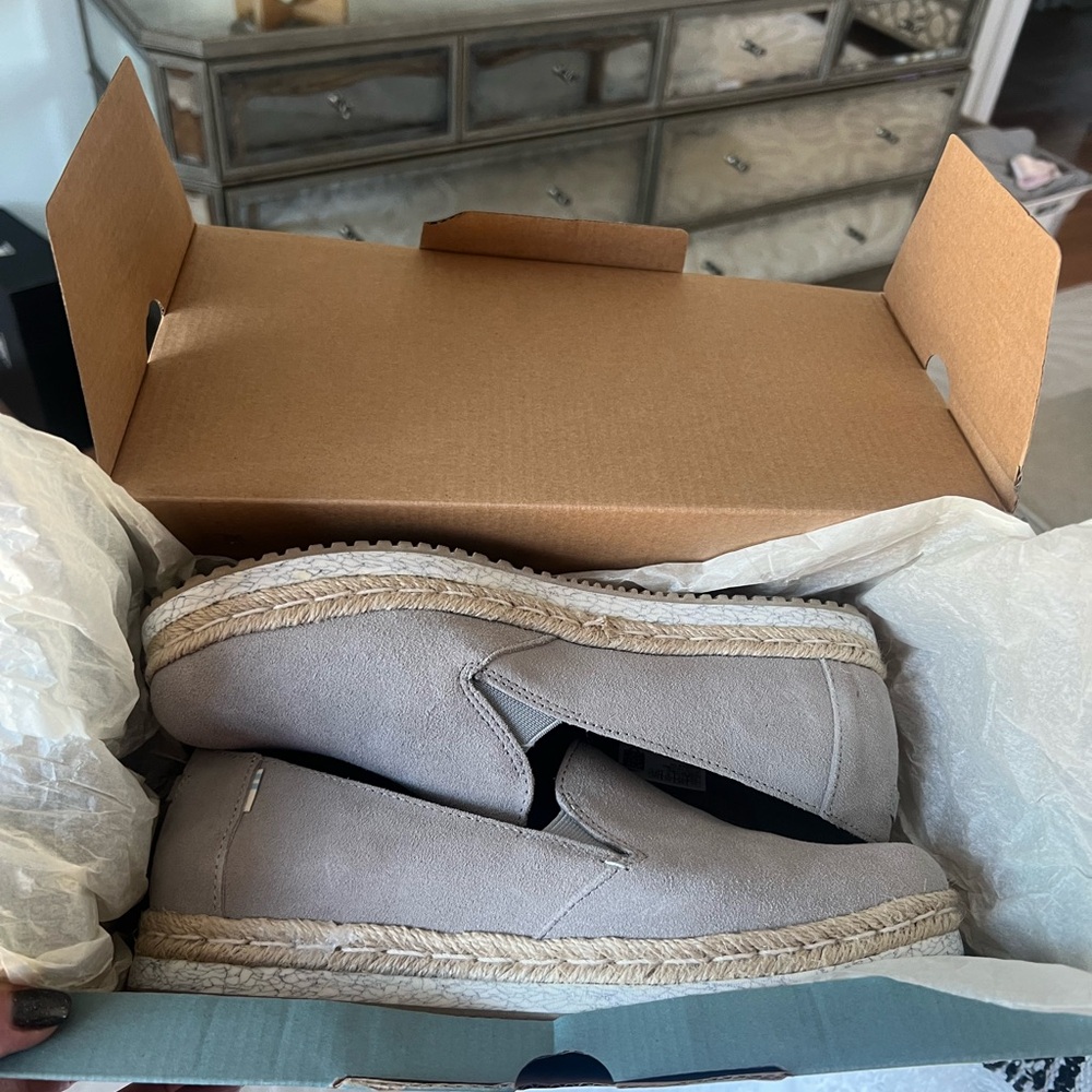 Gray Espadrille Slip-On Shoes